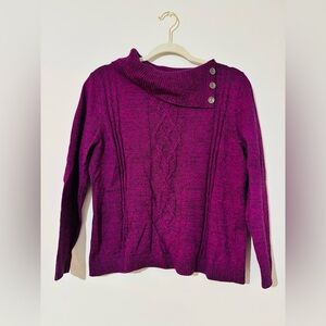 Christopher & Banks Magenta Cowl Neck Sweater